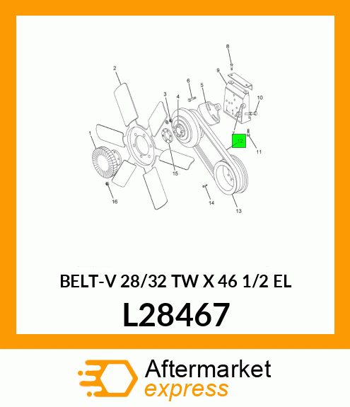 BELT-V 28/32 TW X 46 1/2 EL L28467