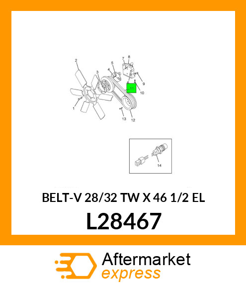 BELT-V 28/32 TW X 46 1/2 EL L28467