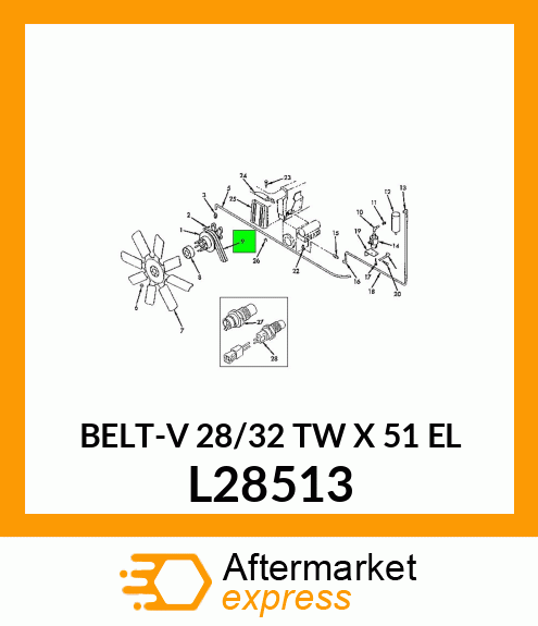 BELT-V 28/32 TW X 51 EL L28513