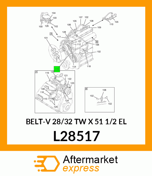 BELT-V 28/32 TW X 51 1/2 EL L28517