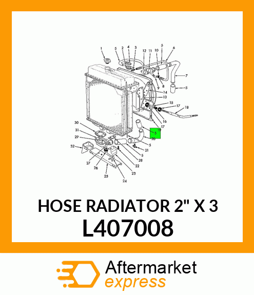 HOSE RADIATOR 2" X 3 L407008