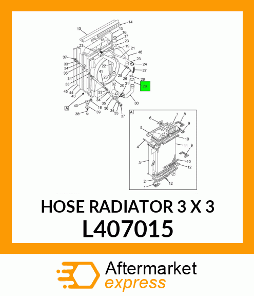 HOSE RADIATOR 3" X 3 L407015