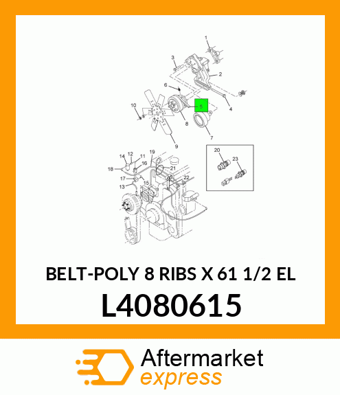 BELT-POLY 8 RIBS X 61 1/2 EL L4080615