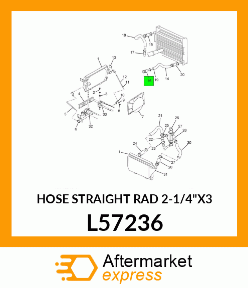 HOSE STRAIGHT RAD 2-1/4"X3 L57236