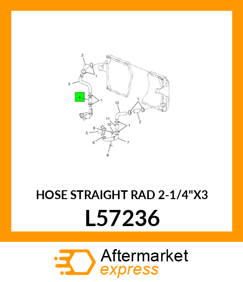 HOSE STRAIGHT RAD 2-1/4"X3 L57236