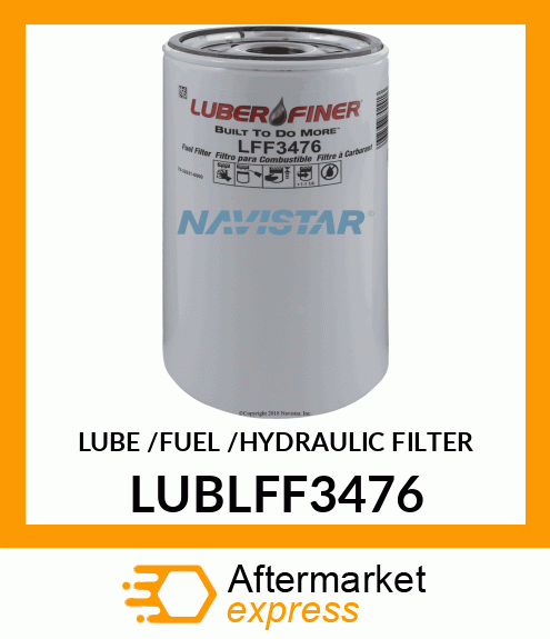 LUBE /FUEL /HYDRAULIC FILTER LUBLFF3476