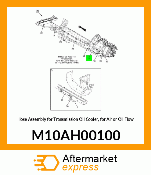 Hose Assembly for Transmission Oil Cooler, for Air or Oil Flow M10AH00100