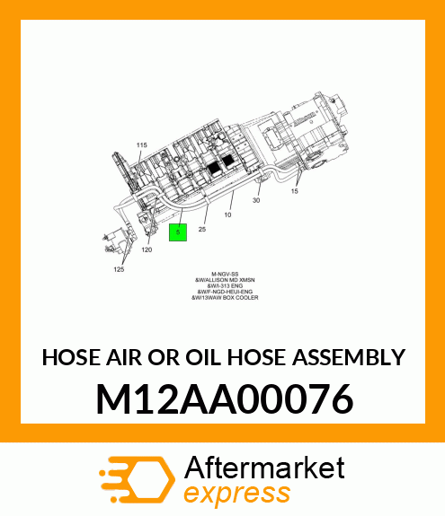 HOSE AIR OR OIL HOSE ASSEMBLY M12AA00076