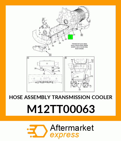 HOSE ASSEMBLY TRANSMISSION COOLER M12TT00063