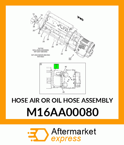 HOSE AIR OR OIL HOSE ASSEMBLY M16AA00080