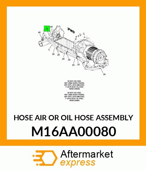 HOSE AIR OR OIL HOSE ASSEMBLY M16AA00080