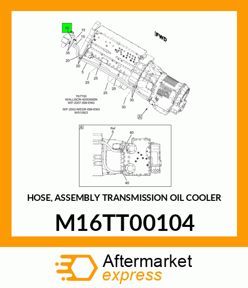 HOSE, ASSEMBLY TRANSMISSION OIL COOLER M16TT00104