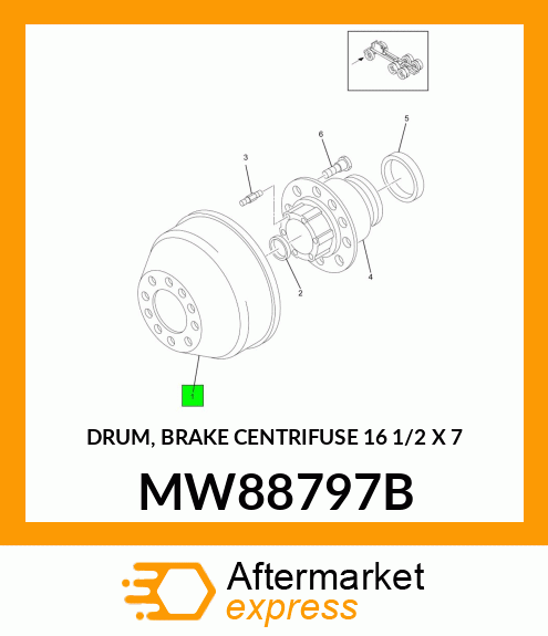 DRUM, BRAKE CENTRIFUSE 16 1/2" X 7" MW88797B