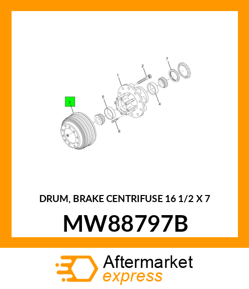 DRUM, BRAKE CENTRIFUSE 16 1/2" X 7" MW88797B