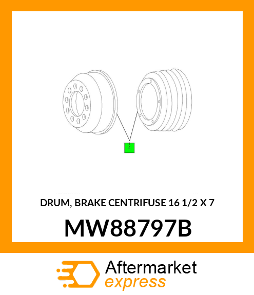 DRUM, BRAKE CENTRIFUSE 16 1/2" X 7" MW88797B