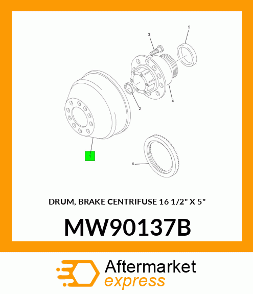 DRUM, BRAKE CENTRIFUSE 16 1/2" X 5" MW90137B