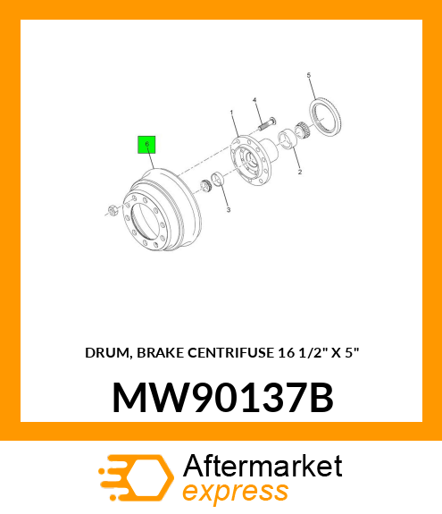 DRUM, BRAKE CENTRIFUSE 16 1/2" X 5" MW90137B