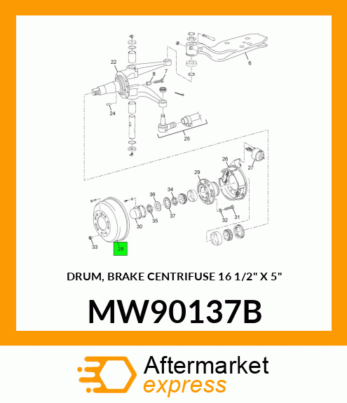 DRUM, BRAKE CENTRIFUSE 16 1/2" X 5" MW90137B