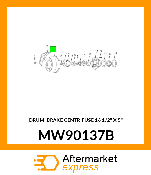 DRUM, BRAKE CENTRIFUSE 16 1/2" X 5" MW90137B