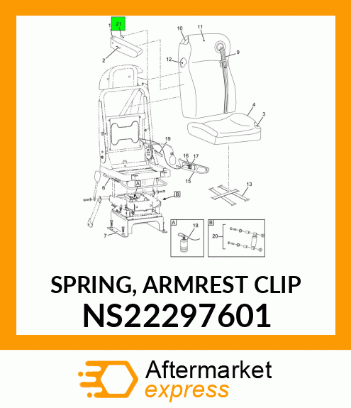 SPRING, ARMREST CLIP NS22297601