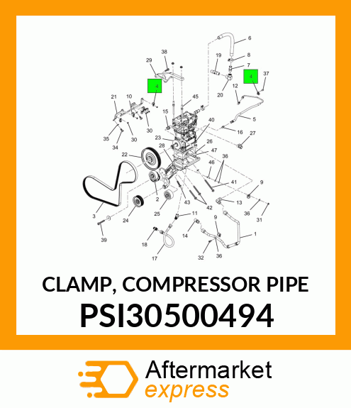 CLAMP, COMPRESSOR PIPE PSI30500494