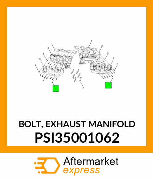 BOLT, EXHAUST MANIFOLD PSI35001062