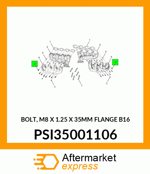 BOLT, M8 X 1.25 X 35MM FLANGE B16 PSI35001106