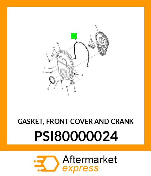 GASKET, FRONT COVER AND CRANK PSI80000024