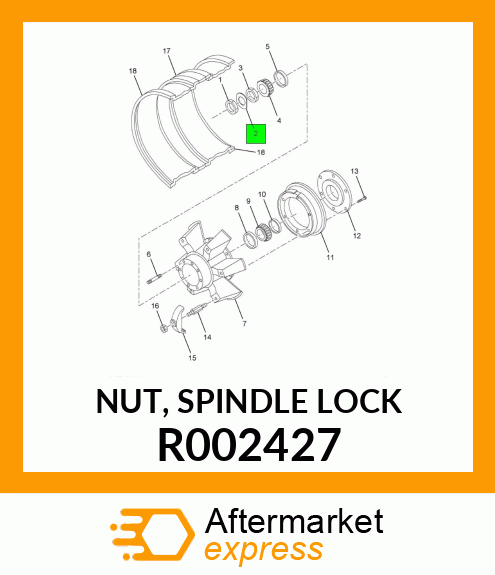 NUT, SPINDLE LOCK R002427