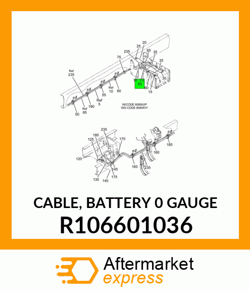 CABLE, BATTERY 0 GAUGE R106601036