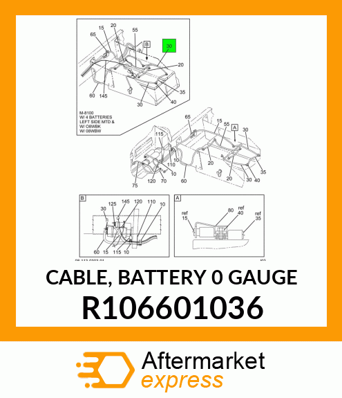 CABLE, BATTERY 0 GAUGE R106601036