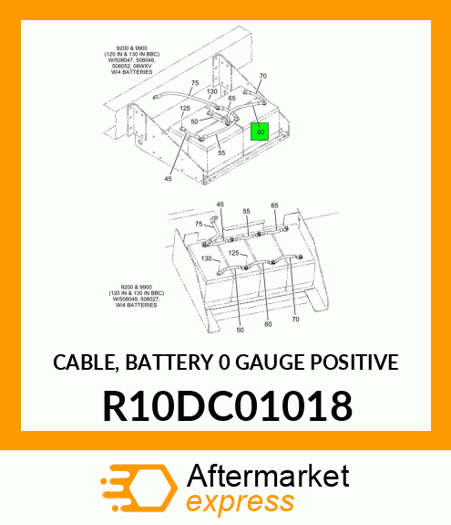 CABLE, BATTERY 0 GAUGE POSITIVE R10DC01018