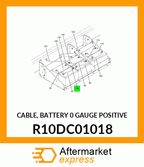 CABLE, BATTERY 0 GAUGE POSITIVE R10DC01018