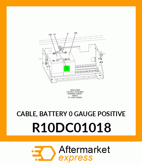 CABLE, BATTERY 0 GAUGE POSITIVE R10DC01018