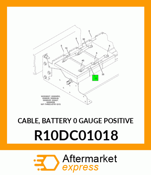 CABLE, BATTERY 0 GAUGE POSITIVE R10DC01018