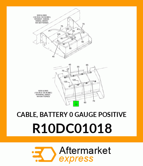 CABLE, BATTERY 0 GAUGE POSITIVE R10DC01018