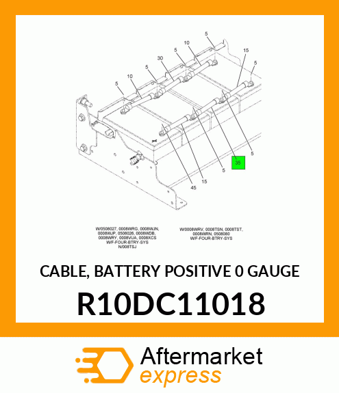 CABLE, BATTERY POSITIVE 0 GAUGE R10DC11018