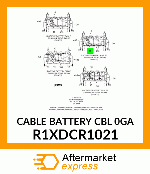 CABLE BATTERY CBL 0GA R1XDCR1021