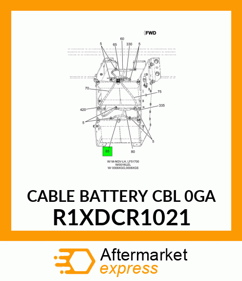 CABLE BATTERY CBL 0GA R1XDCR1021