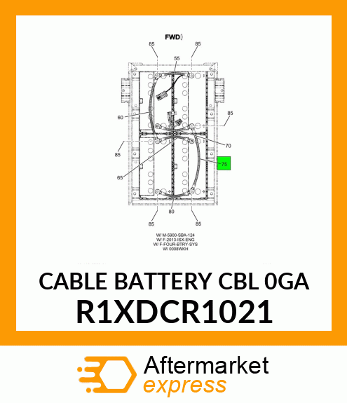 CABLE BATTERY CBL 0GA R1XDCR1021