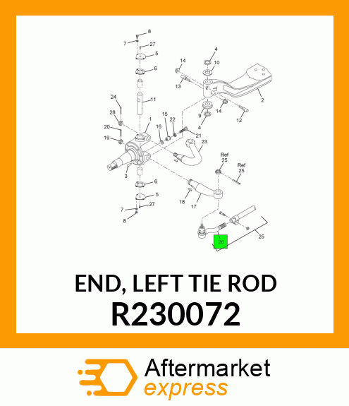 END, LEFT TIE ROD R230072