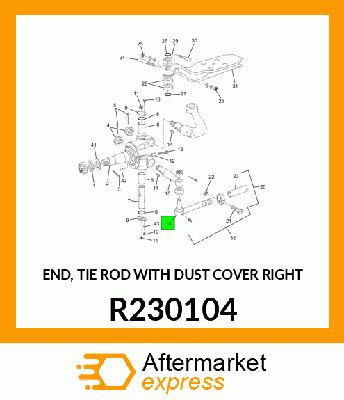 END, TIE ROD WITH DUST COVER RIGHT R230104