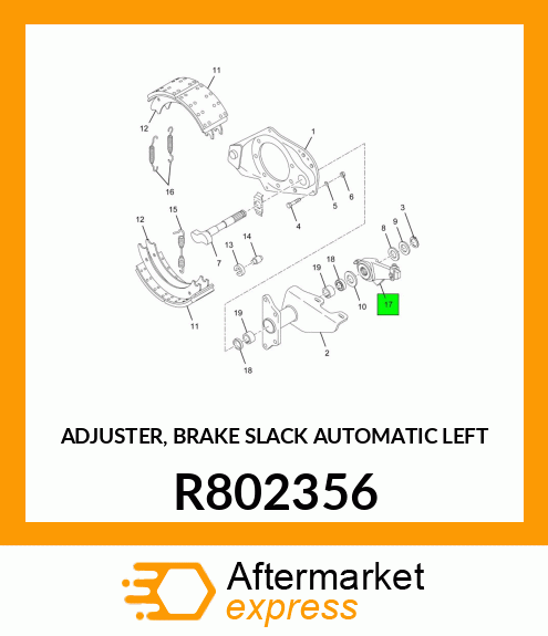 ADJUSTER, BRAKE SLACK AUTOMATIC LEFT R802356