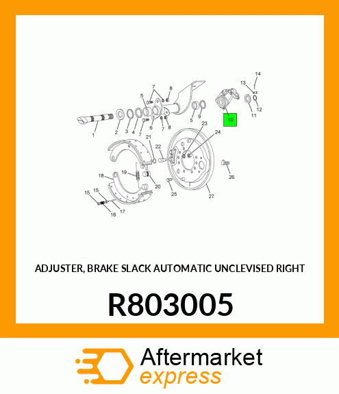 ADJUSTER, BRAKE SLACK AUTOMATIC UNCLEVISED RIGHT R803005
