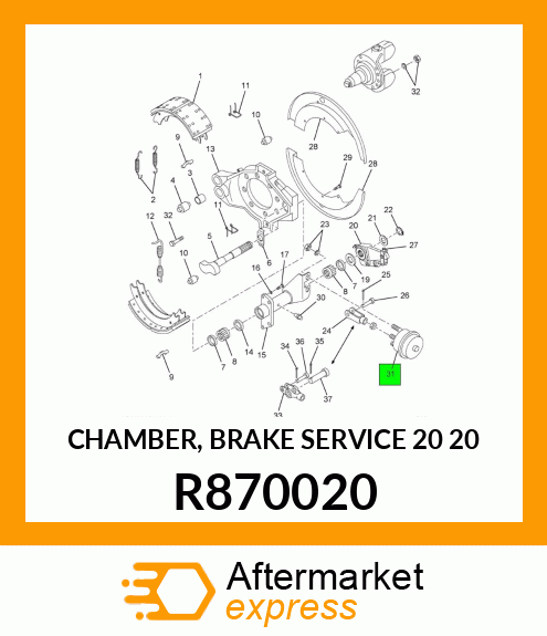 CHAMBER, BRAKE SERVICE 20 20 R870020