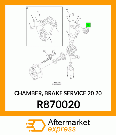 CHAMBER, BRAKE SERVICE 20 20 R870020