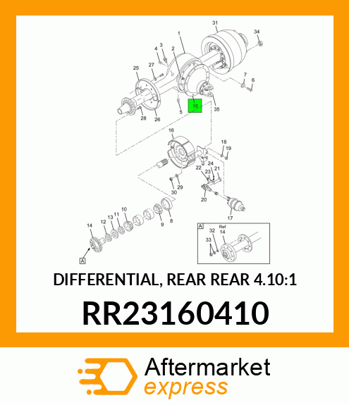 DIFFERENTIAL, REAR REAR 4.10:1 RR23160410