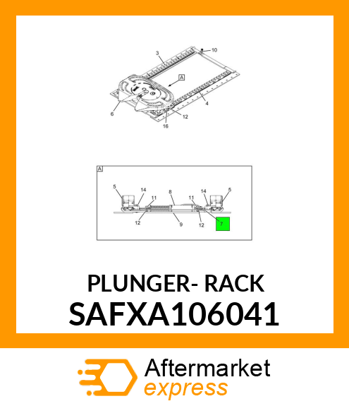 PLUNGER- RACK SAFXA106041