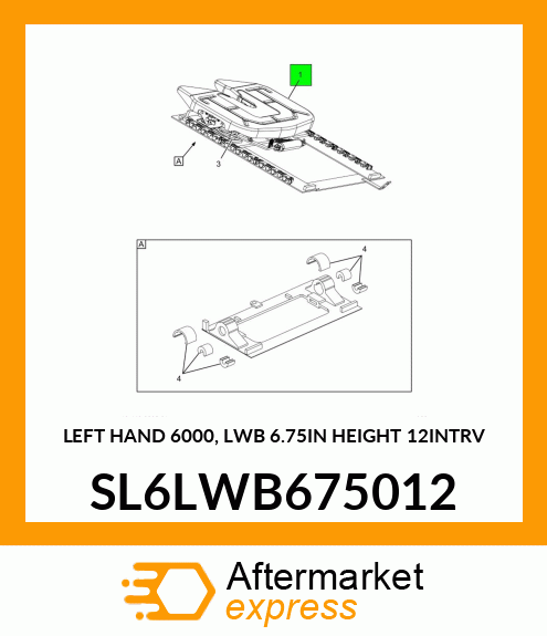 LEFT HAND 6000, LWB 6.75IN HEIGHT 12INTRV SL6LWB675012