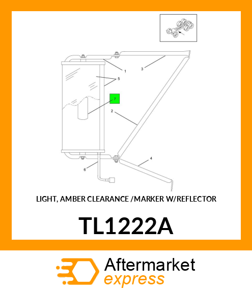 LIGHT, AMBER CLEARANCE /MARKER W/REFLECTOR TL1222A